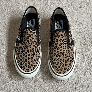 BNWOT Cheetah print slip on vans